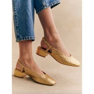 Noemie Heeled Pumps - smooth braided gold